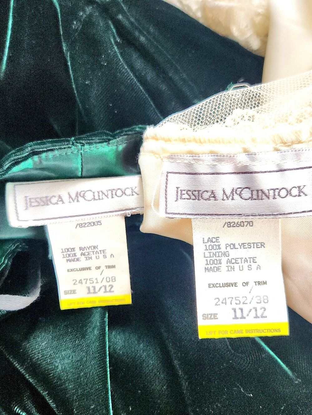 Vintage Jessica Mcclintock Lace Blouse Velvet Maxi Skirt Set Womens 11-12 1980s - Picture 14 of 16